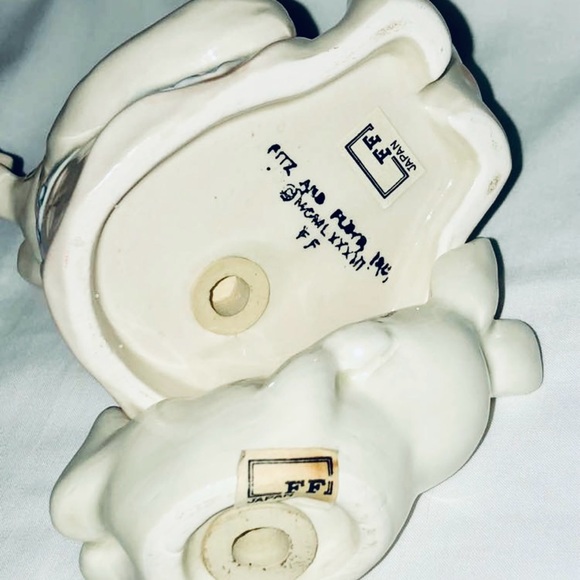 Vintage Fitz & Floyd Bunny Rabbit Mama Baby Salt Pepper Shakers Set - Picture 4 of 5